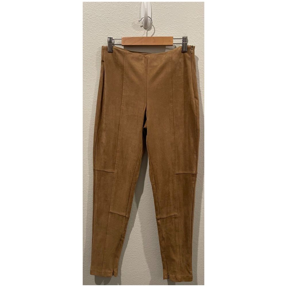 ZARA Suede Skinny Dress Pants Brown Trousers